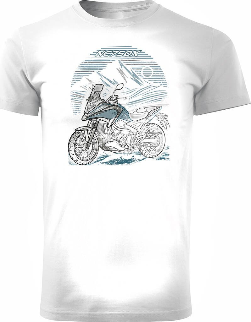 Topslang Koszulka z motocyklem na motor Honda NC 750 X NC750X męska biała REGULAR S