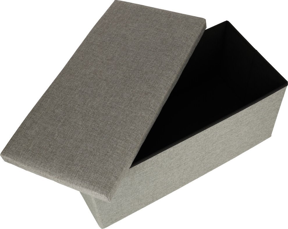 KIK Puf składany ze schowkiem szary duży 76x38x38cm