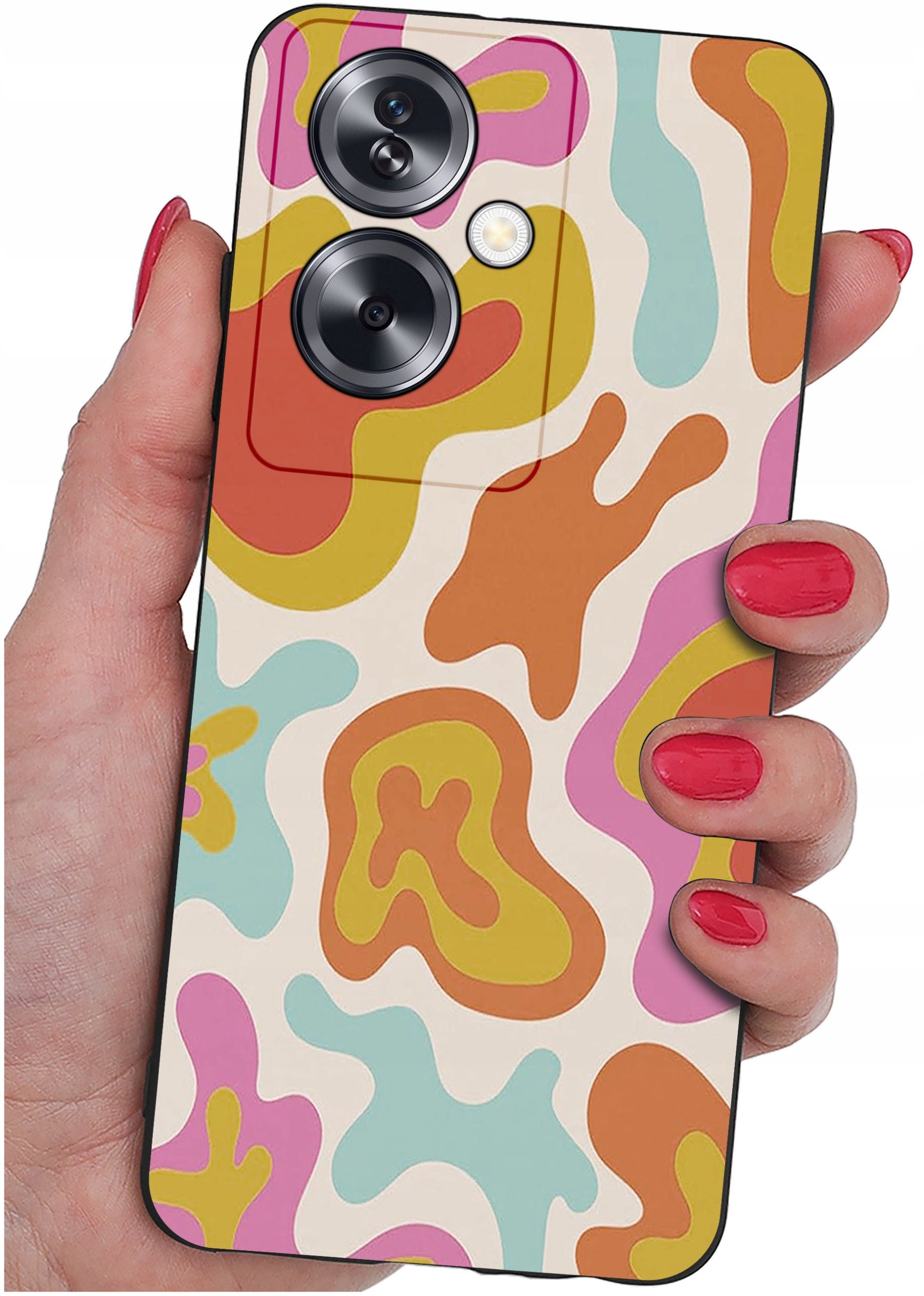 ETUI do Oppo A79 5G WZORY |SILIKONOWE MATT CASE + SZKŁO ochronne 9H