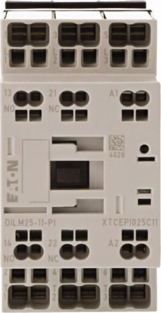 Eaton Stycznik mocy DILM 3-biegunowe 380 V 400 V 11 kW 1Z+1R 24 V AC zaciski sprężynowe Push-In 199286