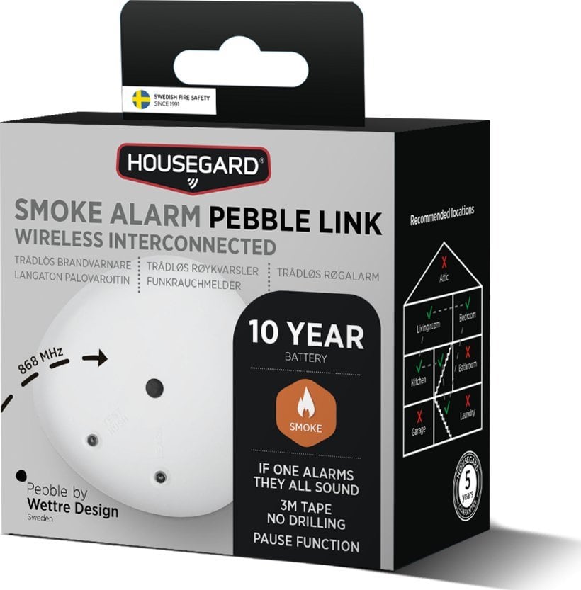 Housegard Housegard Smoke Alarm Pebble Link Wireless Interconnected