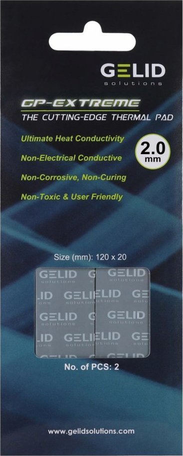 Gelid Gelid Extreme thermalpad 120x20x2.0mm 2pcs TP-VP05-D