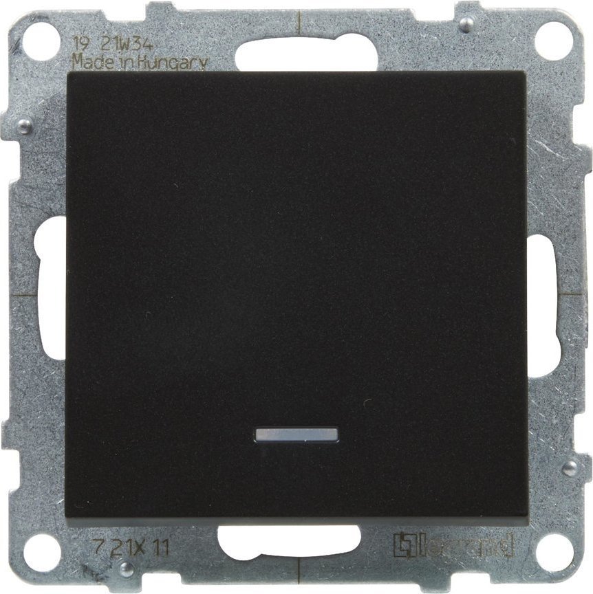 Legrand SUNO - Łacznik jednobiegunowy podświetlany - 10 AX - 250 V~ - zaciski automatyczne, Czarny - Legrand 721411 himp