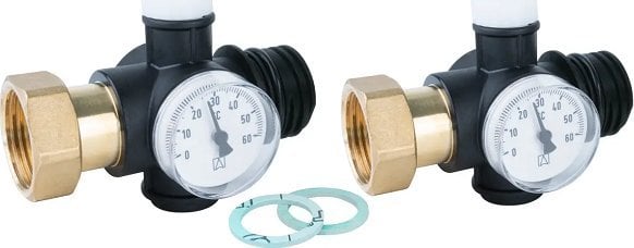 Afriso PROCALIDA zestaw dwóch zaworów z termometrami i odpowietrznikami ręcznymi 81 273