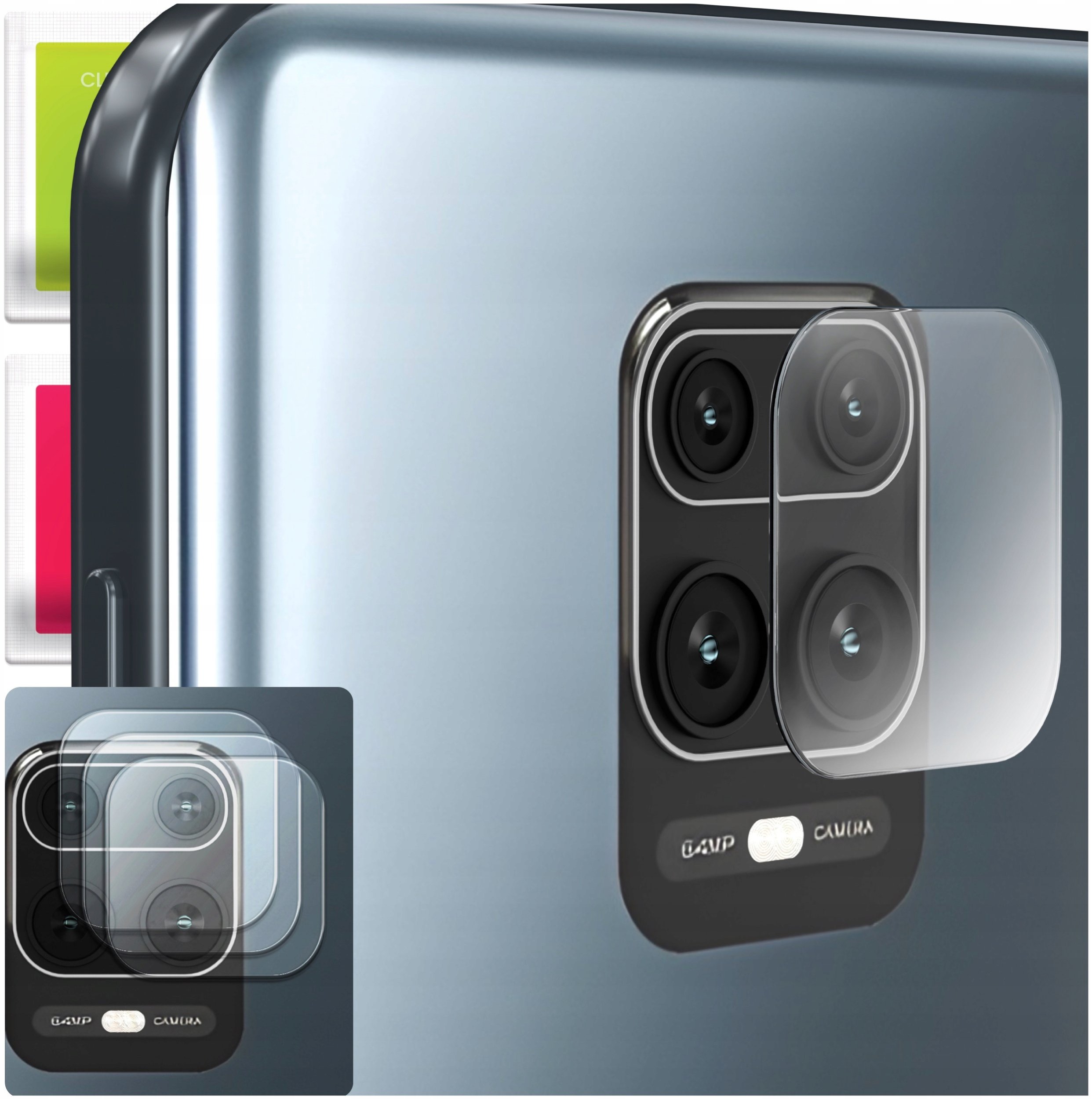 3-PAK Szkło Na Aparat Do Redmi Note 9 Pro Max (Hartowane, Na Obiektyw, 9H)