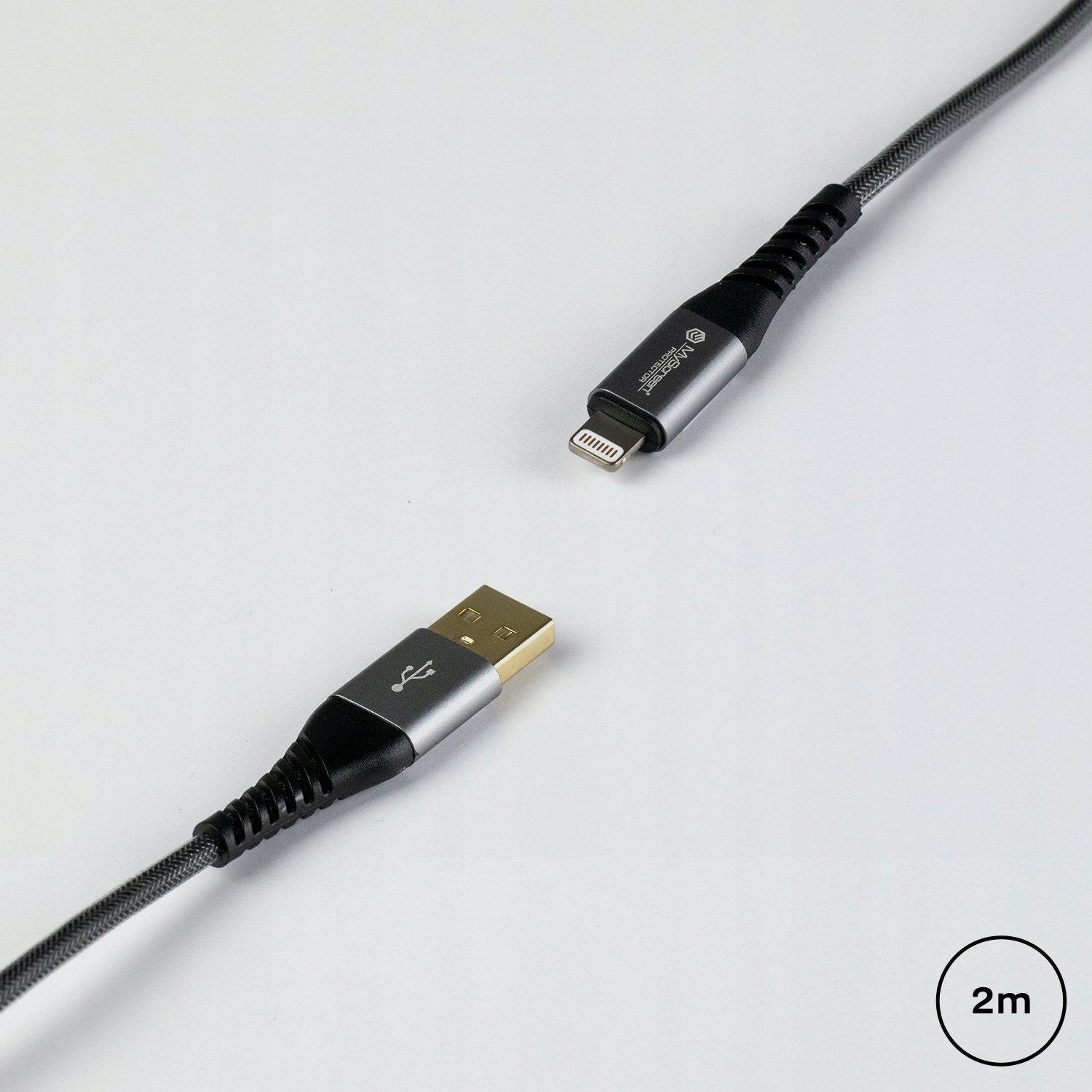 Kabel USB MyScreen Protector USB-A - Lightning 1.2 m Czarny (MKL120CM)