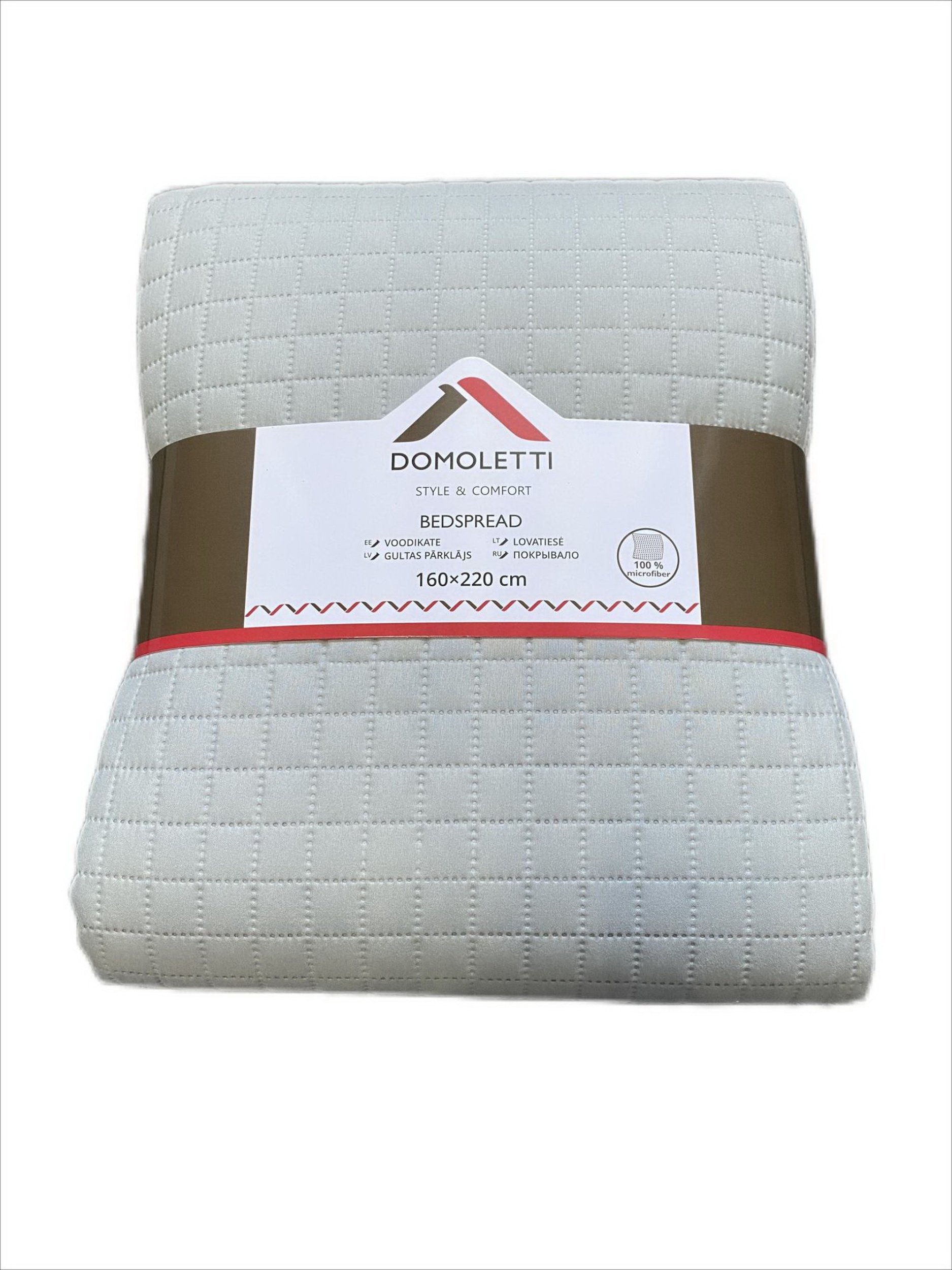 BEDSPREAD MICRO 160X220 CM SQUARES GREY