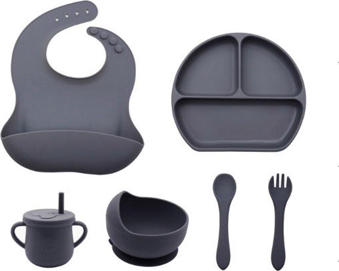 Eurofirany OlsenHome - Zestaw posiłkowy dla niemowląt z silikonu 6 elementów