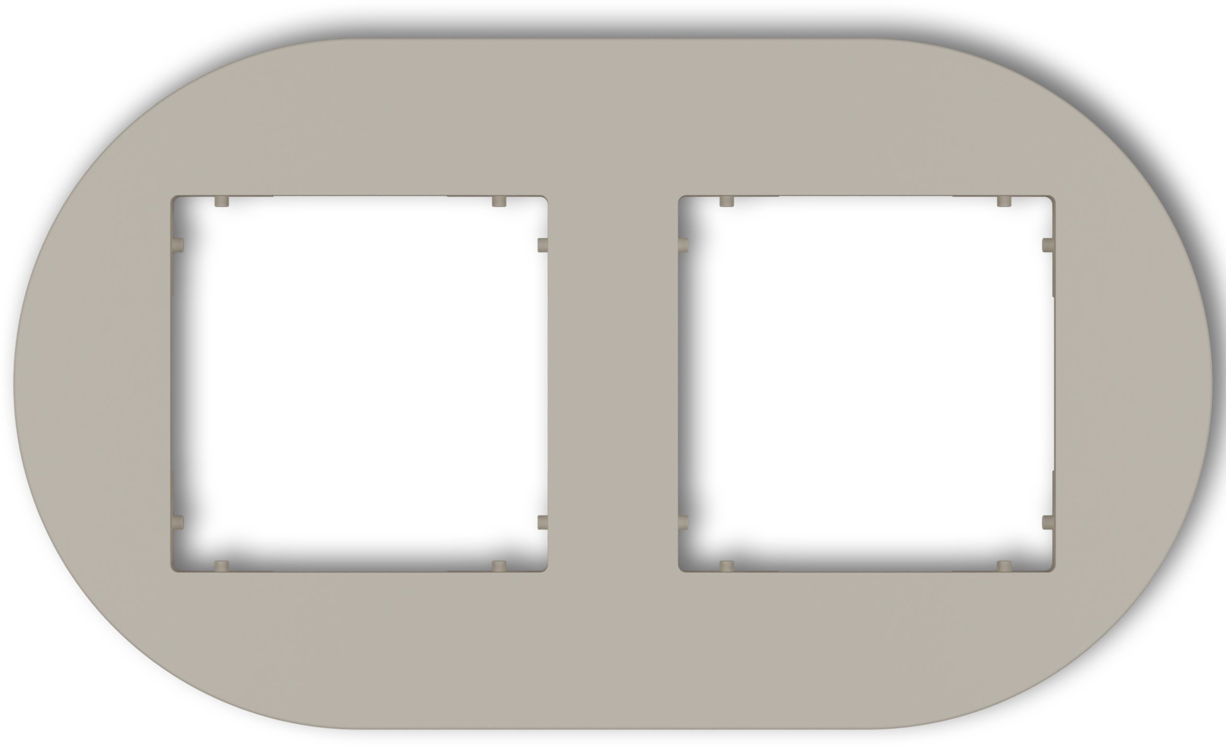 MINI Ramka uniwersalna podwójna okrągła z tworzywa taupe 60MRTO-2