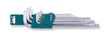Jonnesway Zestaw kluczy imbusowych hex typ L 1,5-10mm z kulką 9szt. (H06SM109S)