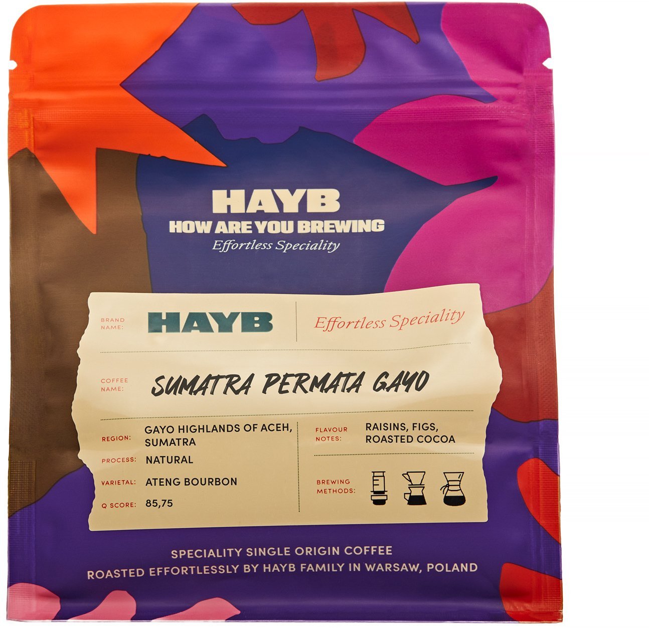 Kawa ziarnista HAYB kawa ziarnista Sumatra Permata Gayo Naturalny Filtr 250 g