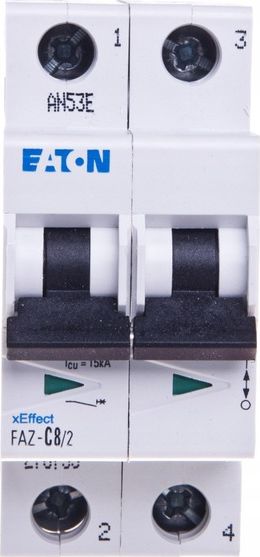 Eaton Wyłącznik nadprądowy 2P C 8A 15kA AC FAZ C8/2 (278755)