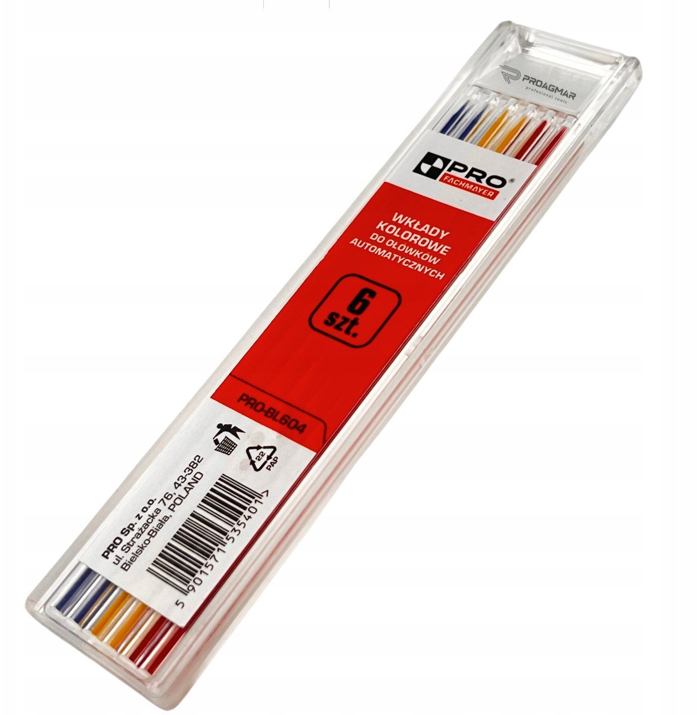 WKŁADY KOLOROWE DO OŁÓWKÓW AUTOMATYCZNYCH 6 SZT.