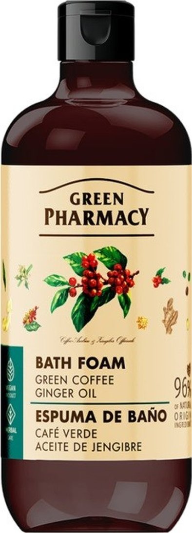 Green Pharmacy Pianka do kąpieli Zielona kawa + Olejek imbirowy 500ml