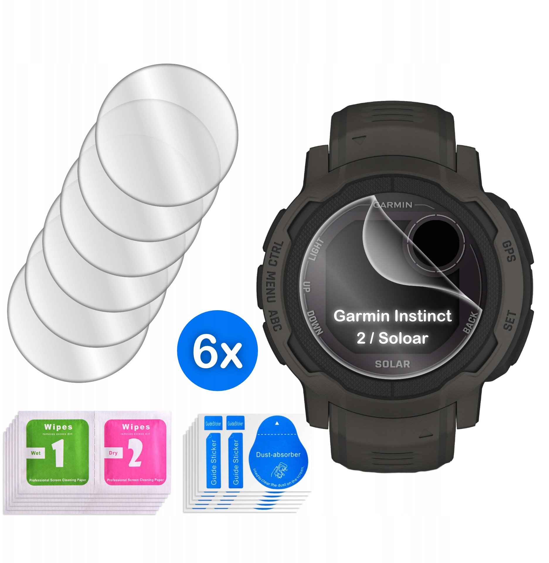 FOLIA do Garmin Instinct 2|Solar HYDROŻELOWA OCHRONNA na ekran 3D 6 sztuk