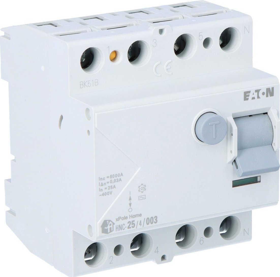 Eaton Wyłącznik różnicowoprądowy 6kA typ AC HNC-25/4/003