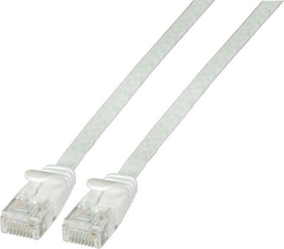 EFB Płaski kabel połączeniowy RJ45 U/UTP, kat. 6A, PVC, 0,5 m, biały