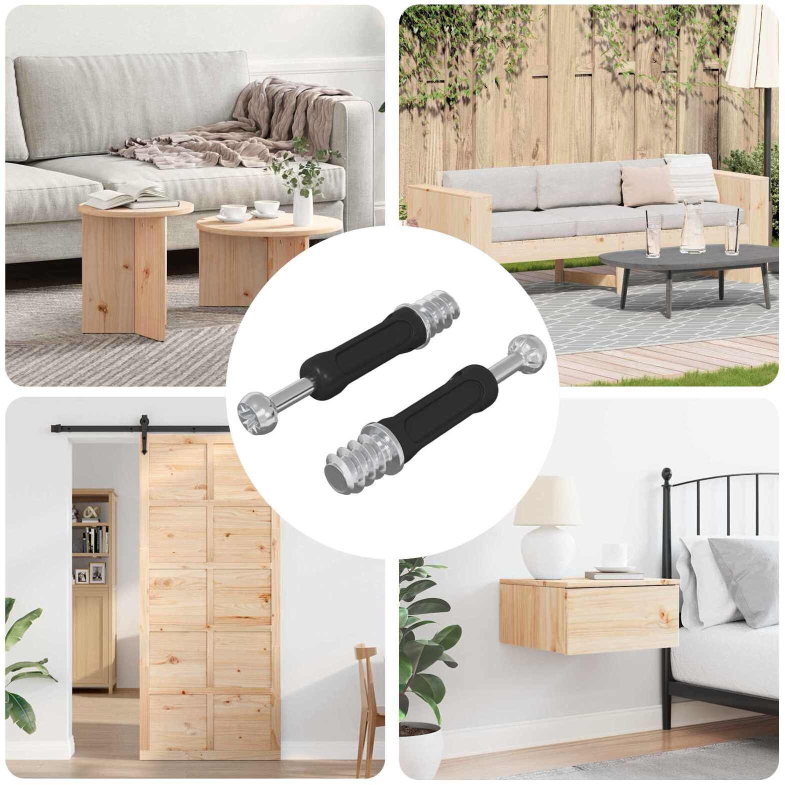 vidaXL Śruba zamka krzywkowego 2 pcs Srebrny i czarny M6 x 40 mm