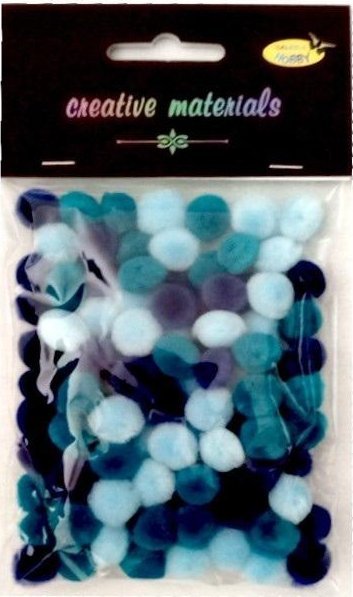 Pompony akrylowe niebieska 10mm 100szt