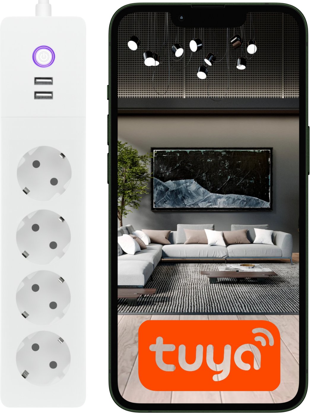 LISTWA ZASILAJĄCA WIFI TUYA SMART INTELIGENTNE GNIAZDKO PRZEDŁUŻACZ USB C