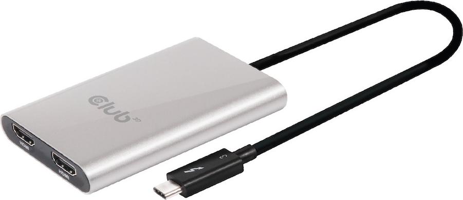 Adapter USB Club 3D Adap C3D Thunderbolt3 -> HDMI2.0 2Monitore 4K60Hz