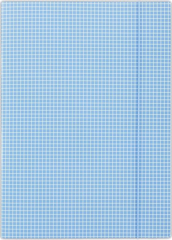 Donau Teczka z gumką DONAU, karton, A4, 400gsm, 3-skrz., niebieska w kratę