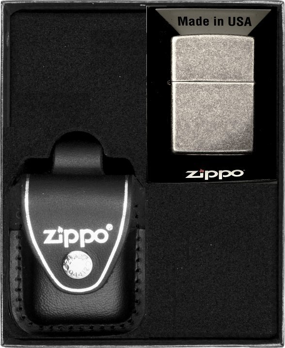 Zestaw ZIPPO Zapalniczka ANTIQUE SILVER Prezentowy No3