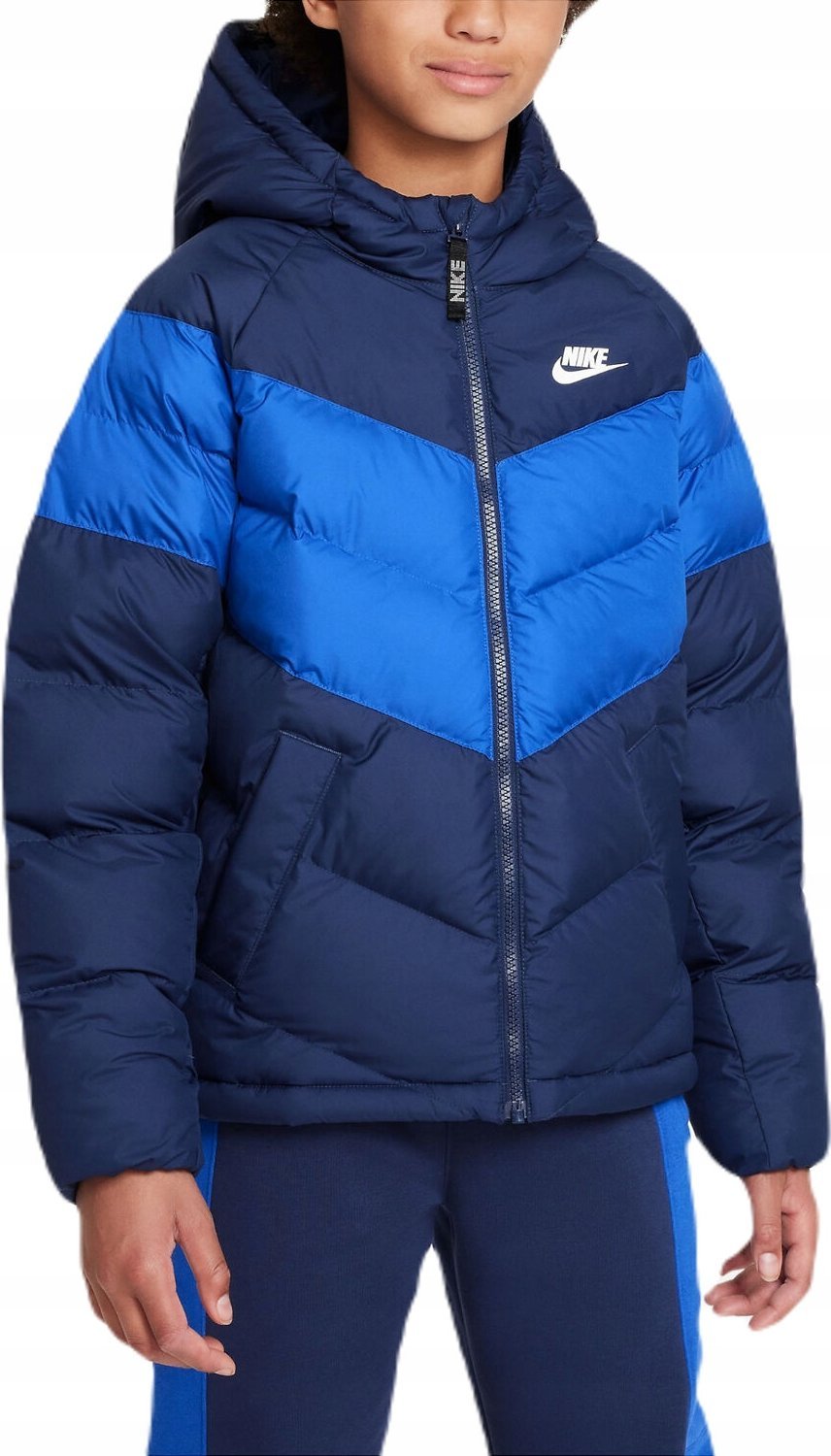 KURTKA DZIECIĘCA NIKE CIEPŁA PUCHOWA ZIMOWA GRANAT DX1264 137-147 cm r. M