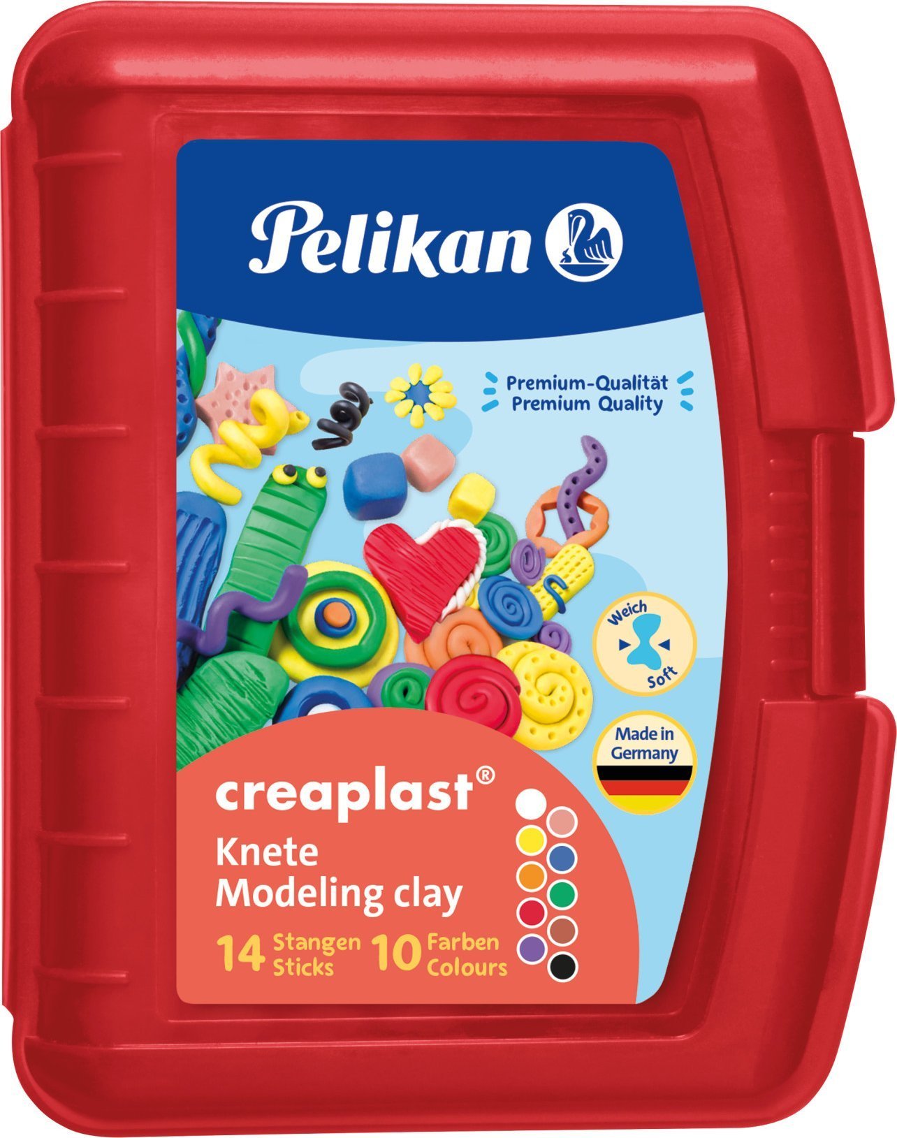 Pelikan Pelikan Kinderknete Creaplast 10 Farben im roten Etui, 240g