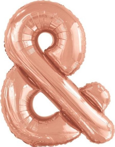 Balon foliowy znak & różowe złoto 71x86cm