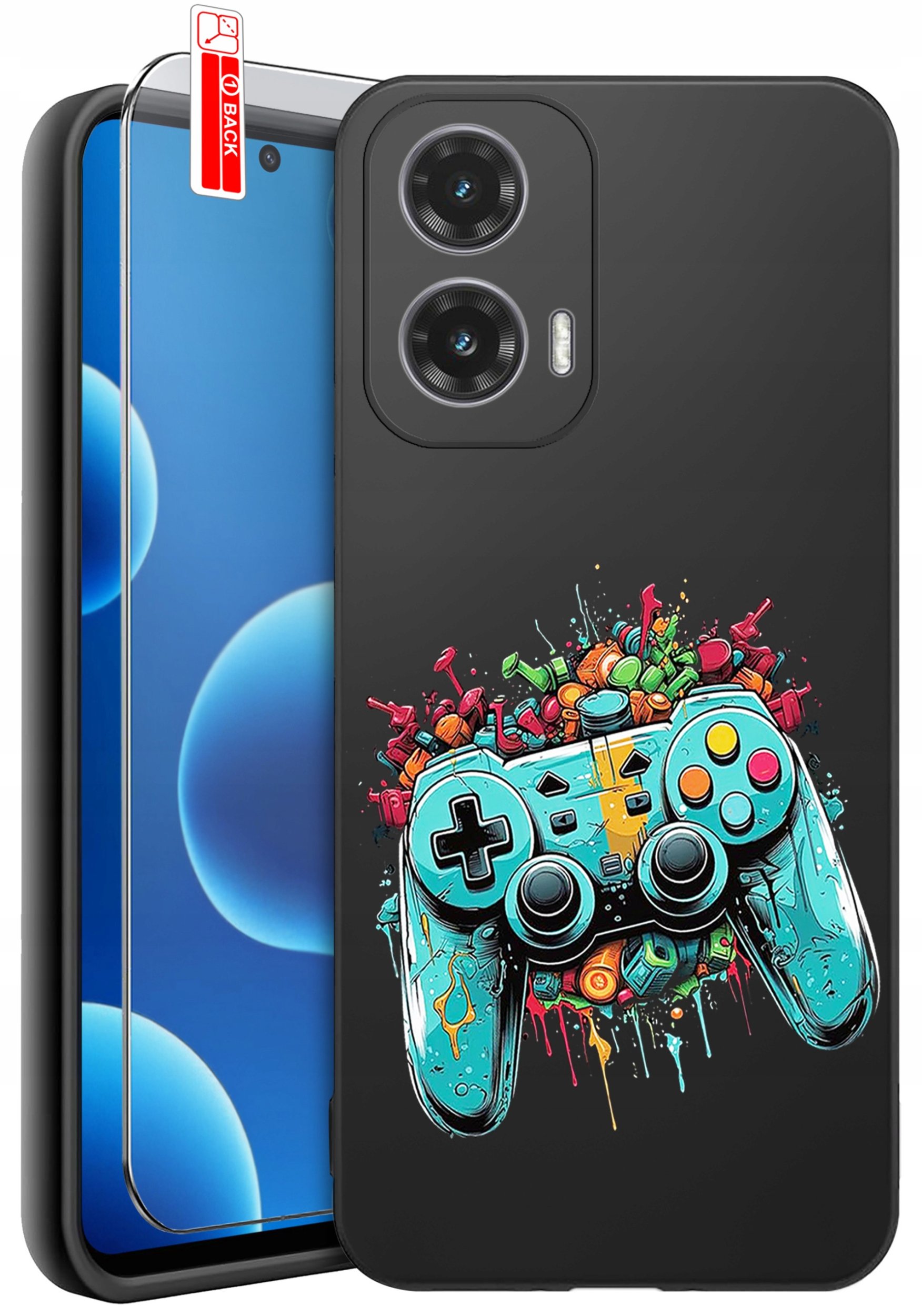 ETUI do Motorola Moto G45 5G | WZORY | SILIKONOWE MATT CASE + SZKŁO 9H