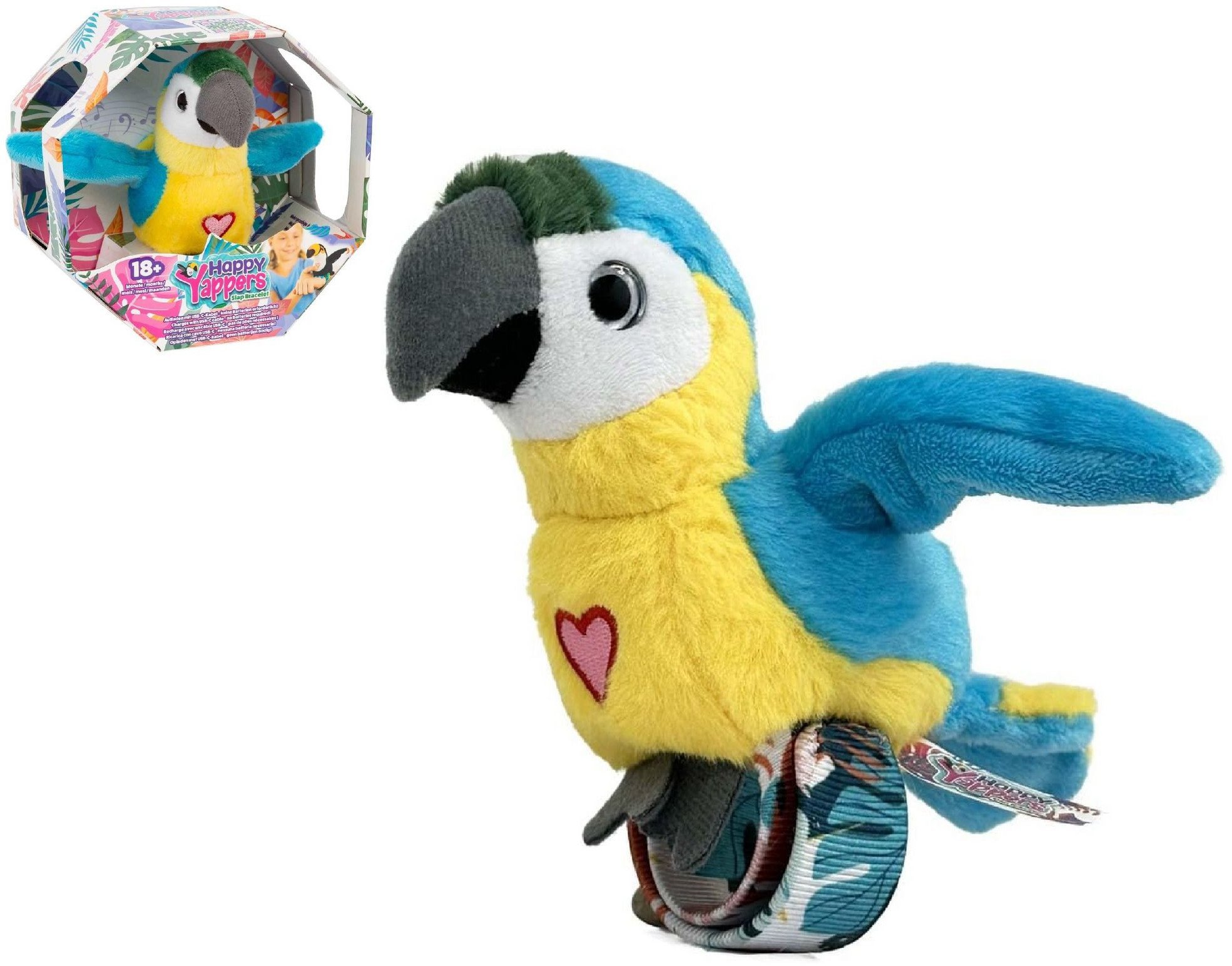 Vtech HAPPY YAPPERS interaktywny pluszowy ptak - Niebieska Ara