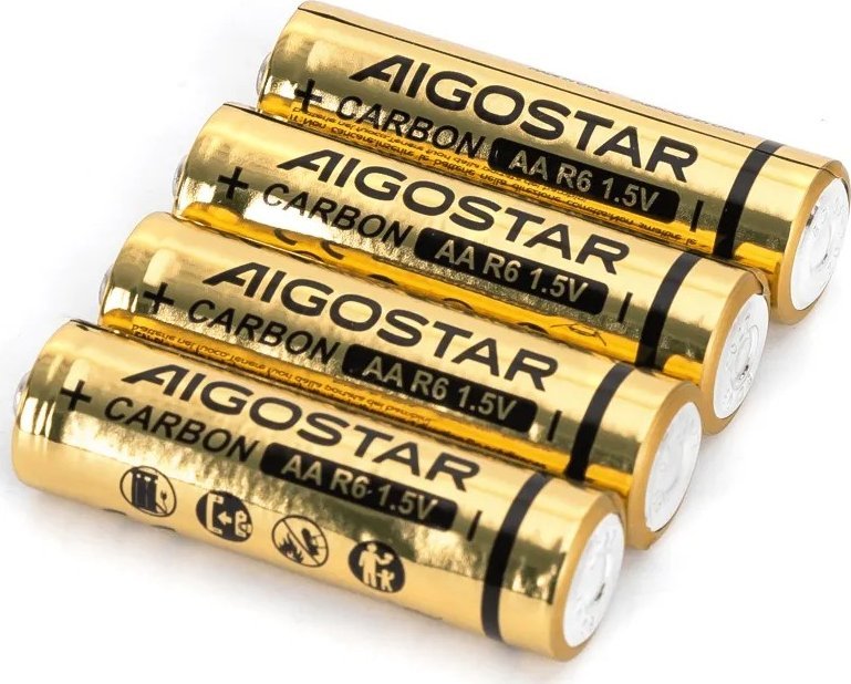 Aigostar Bateria alkaliczna cynkowo-węglowa R6 AA 1.5V opakowanie 4 szt. Bateria alkaliczna cynkowo-węglowa R6 AA 1.5V opakowanie 4 szt.
