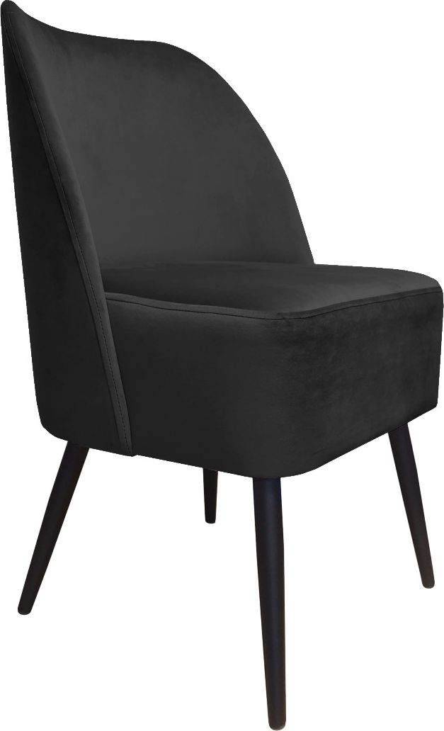 Atos Fotel DUNAJ VELVET czarny nowoczesny na metalowych nogach ATOS