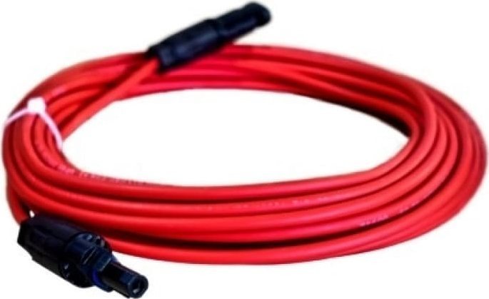 Doktorvolt Przedłużacz solarny kabel 6mm2 z wtykami MC4 czarny/czerwony 1 - 50m, Kolor: Czerwony, Długość: 2m