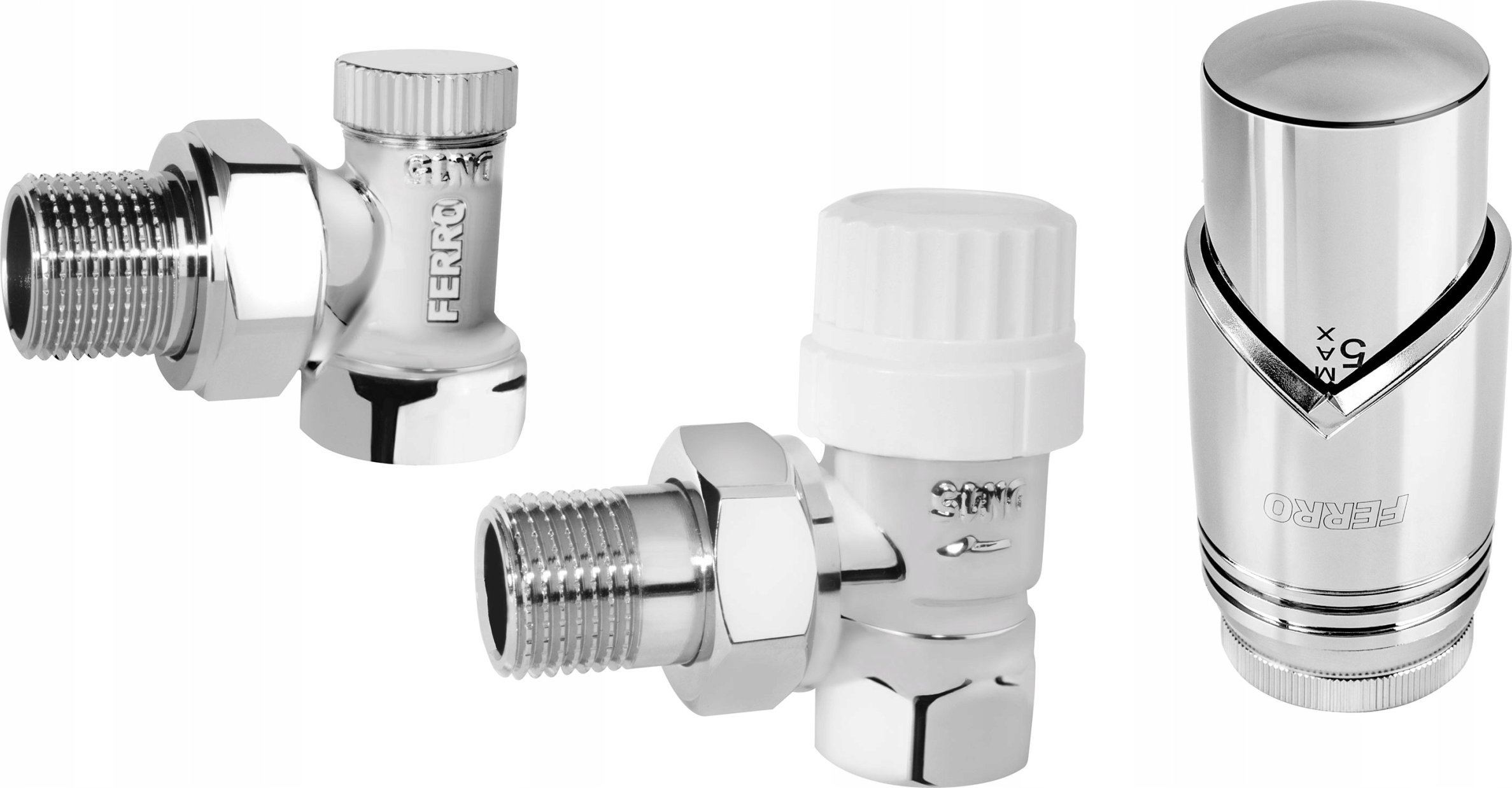 ZTM31CR DEKORACYJNY ZEST. TERMOST. KĄTOWY CHROM (GŁOWICA+ZAW.TERM.+ZAW.ODC.) FERRO // G.ZT.KT.FERRO-CHROM