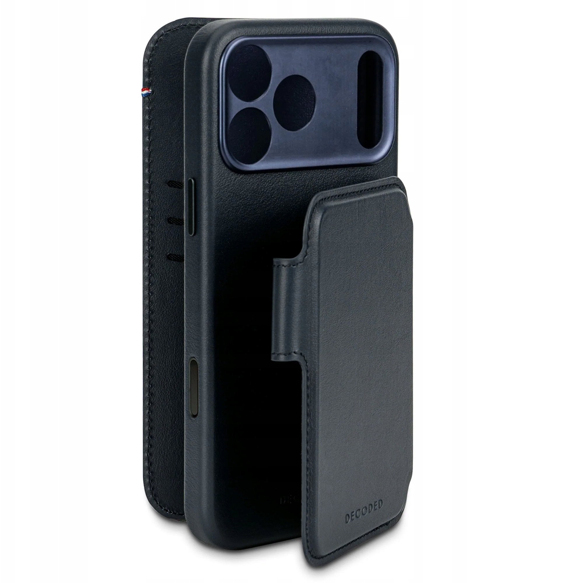 Decoded Leather Detachable Wallet - skórzana obudowa ochronna do iPhone 17 Pro kompatybilna z MagSafe (navy shadow)