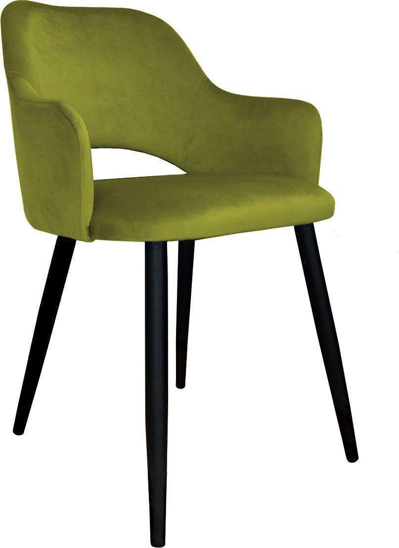 Atos Krzesło NAPO BL VELVET oliwkowe na metalowych nogach ATOS
