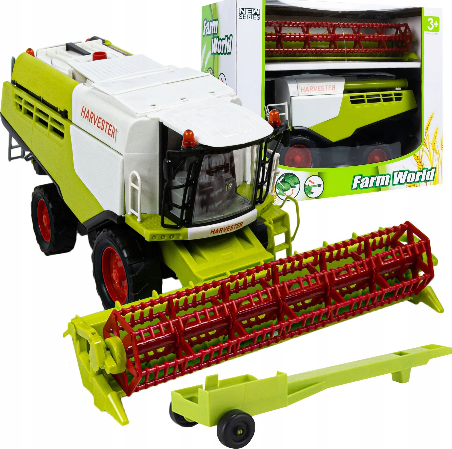 Duży Kombajn Zbożowy Z Napędem Ruchome Elementy Obrotowy Heder Harvester