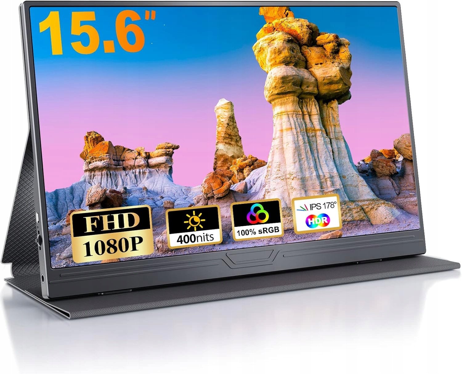 CUIUIC Przenośny monitor 15,6"do laptopa/MacBooka/PC/Xbox/PS pokrowiec nowy