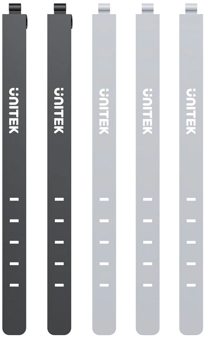 Organizer Unitek FlexiTie - Zestaw silikonowych opasek kablowych czarne/ szare, 5 szt.