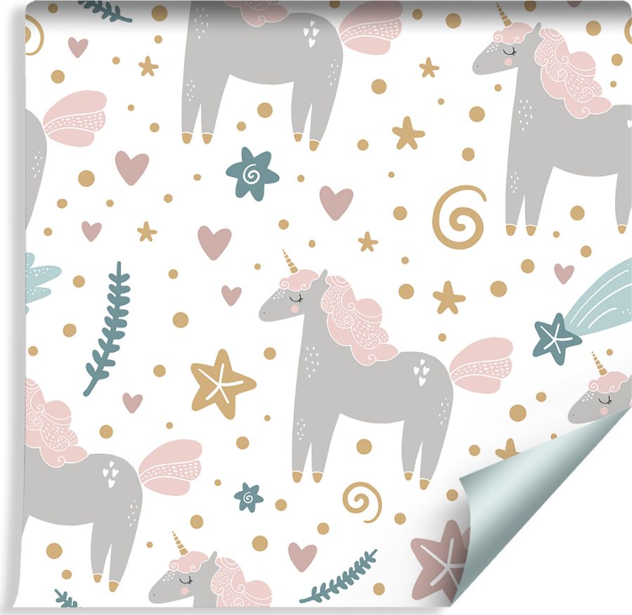 Muralo Tapeta Dla Dzieci - Pastelowe Jednorożce