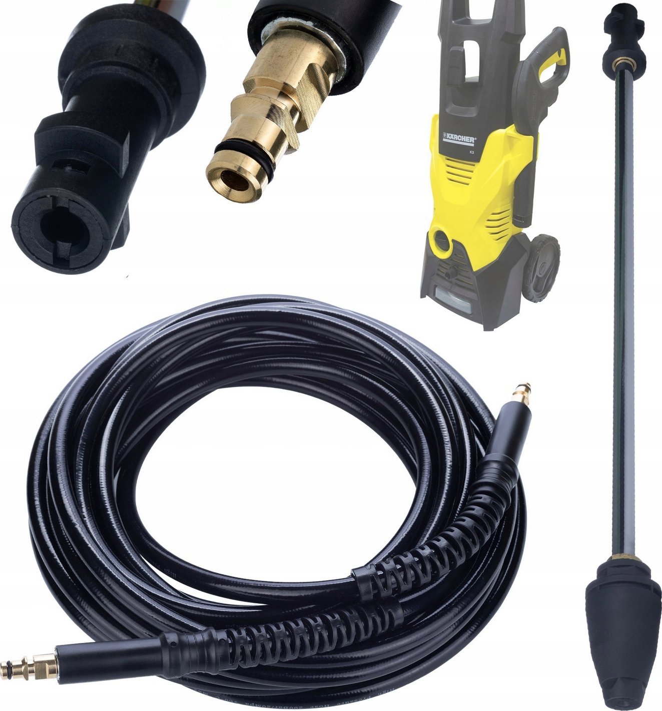 Rosfix WĄŻ 10M KARCHER K2 K3 K4 K5 K6 MYJKA CIŚNIENIOWA+TURBODYSZA ROTACYJNA LANCA