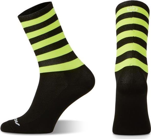 Accent Skarpetki kolarskie Accent Stripe Long, czarno-żółte fluo XL (45-46)