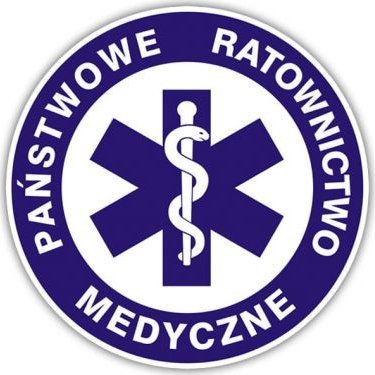 Polska Firma Naklejka PAŃSTWOWE RATOWNICTWO MEDYCZNE na szybę 10 cm (klejona od wewnątrz)