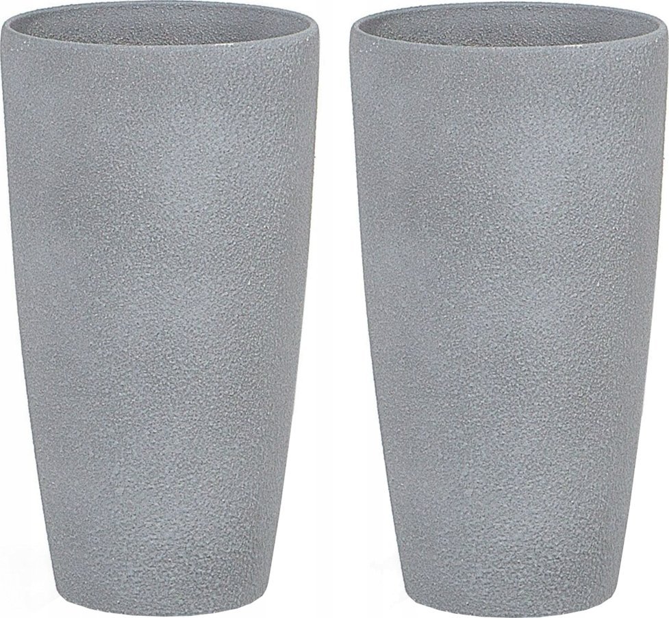 Beliani Zestaw 2 doniczek 23 x 23 x 42 cm szary ABDERA