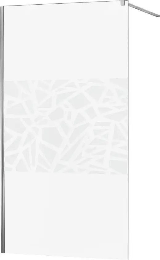 Mexen Mexen Kioto ścianka prysznicowa 120 x 200 cm, transparent/biały wzór 8 mm, chrom - 800-120-101-01-85