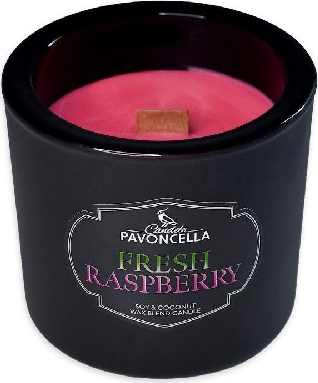 Świeczka sojowa Fresh Raspberry czarna 170g