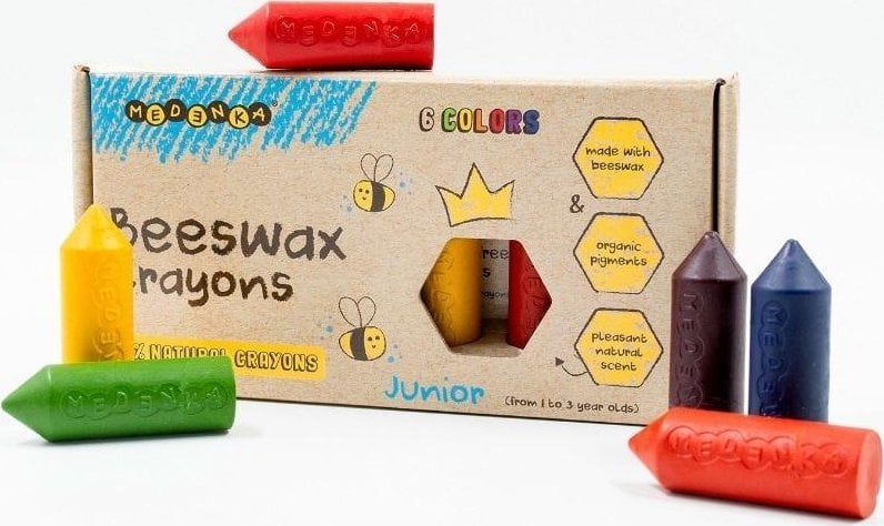 Kredki z wosku pszczelego Junior 6 kolor?w