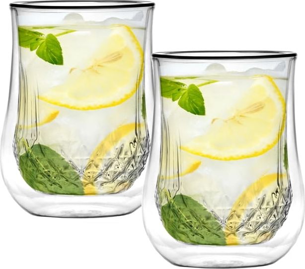 Vialli Design Zestaw 2 szklanek z podwójną ścianką Diamante 300 ml 25844